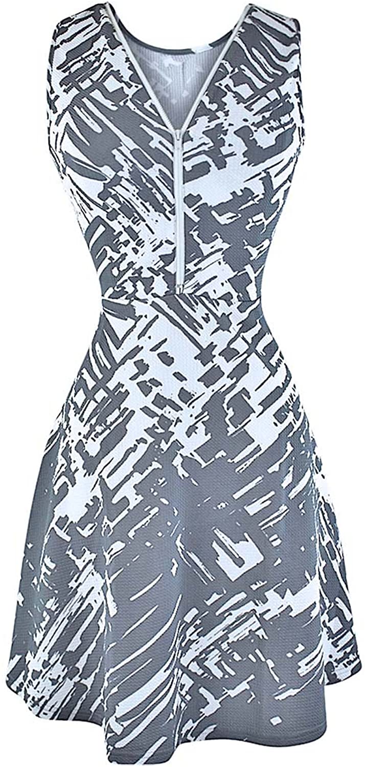 Price:$24.99    Luxury Divas Abstract Print Sleeveless Dress  Clothing