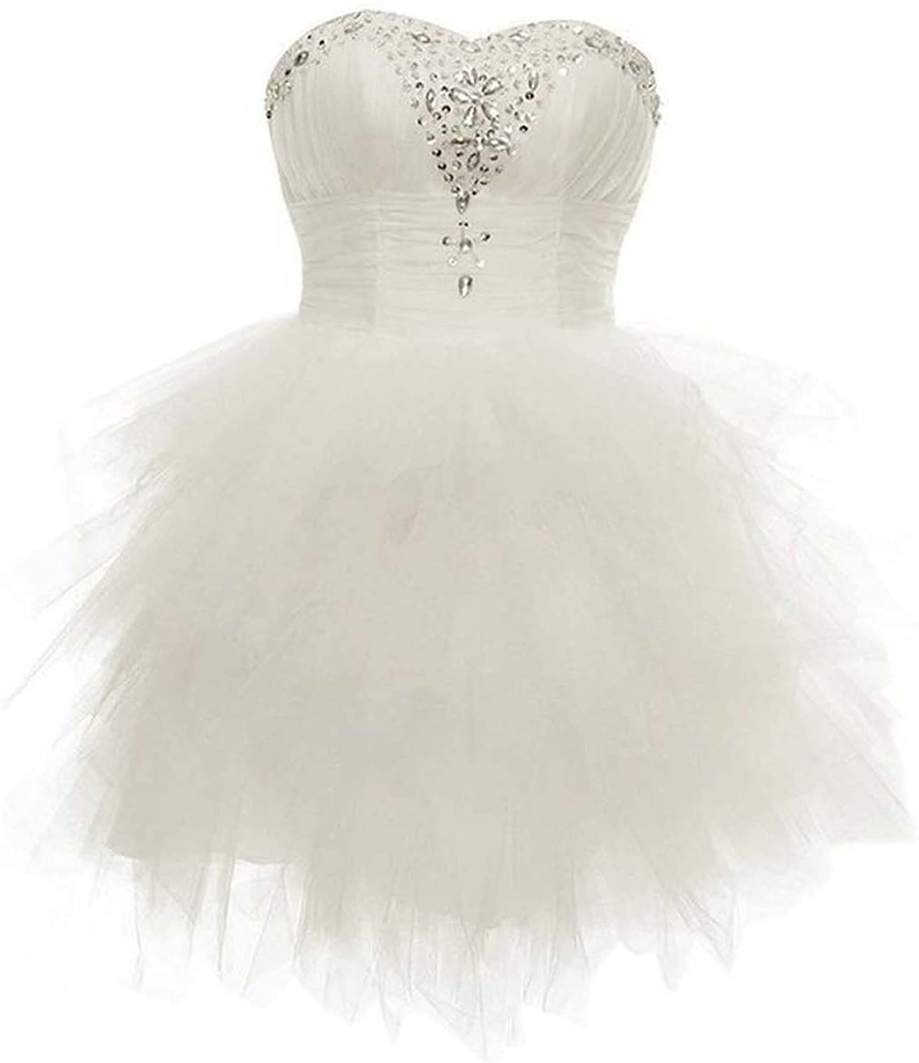 Price:$75.90    OYISHA Women's Strapless Prom Dress Tutu Short Homecoming Beading Dress H14  Clothing