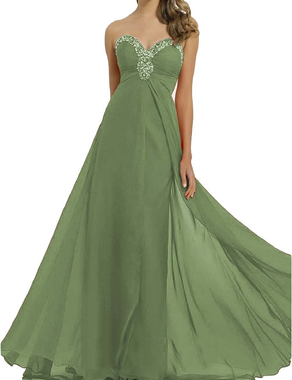 Price:$64.90    OYISHA Women's Prom Dresses Chiffon Beaded Formal Party Gowns PR22  Clothing