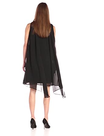 Price:$15.99    AGB Women's Contemporay Day to Night Dress Racerback with Cascade Back Detail  Clothing
