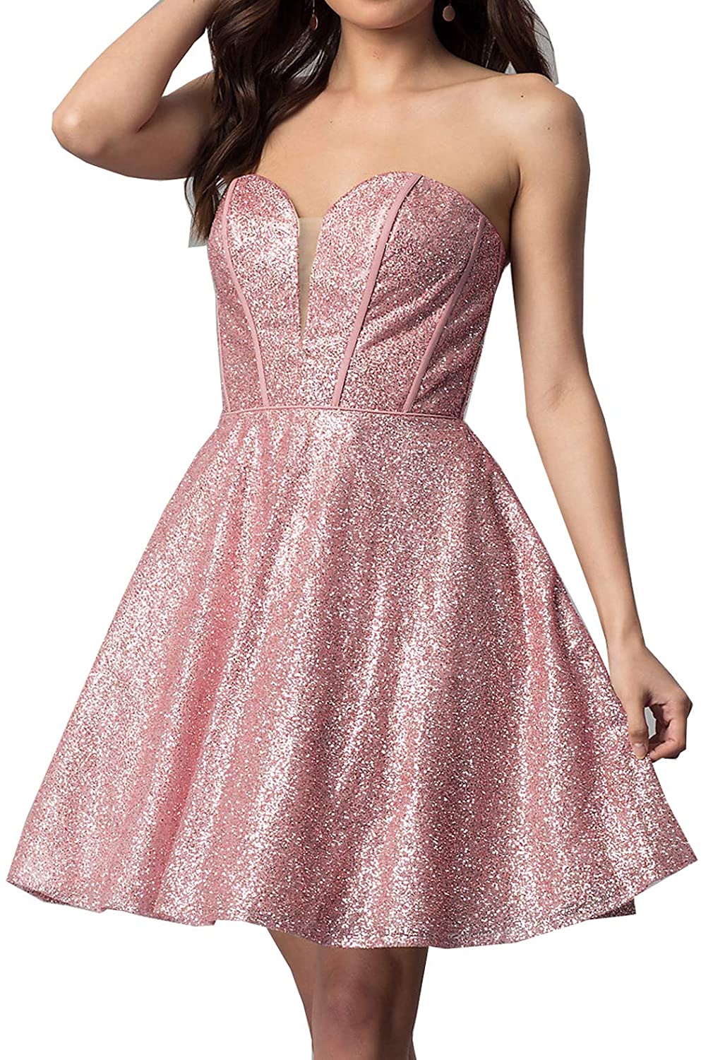 Price:$17.90    FeliciaDress Women's Prom Gown With Print Skirt Halter Short Party Fd001  Clothing