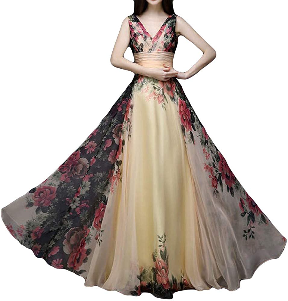 Price:$17.99    Women's Comfortable Evening Dress,CSSD Ladies' Elegant Sleeveless High Waist Gown Prom Cocktail Party Long Dress  Clothing