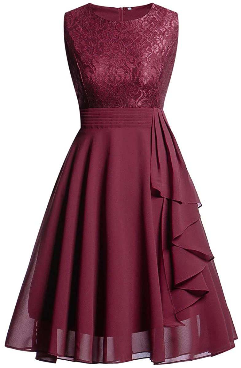 Price:$6.39    GREFER Women Vintage Dress Sleeveless Retro Cocktail Formal Swing Party Dress Wedding Bridesmaid Gowns  Clothing