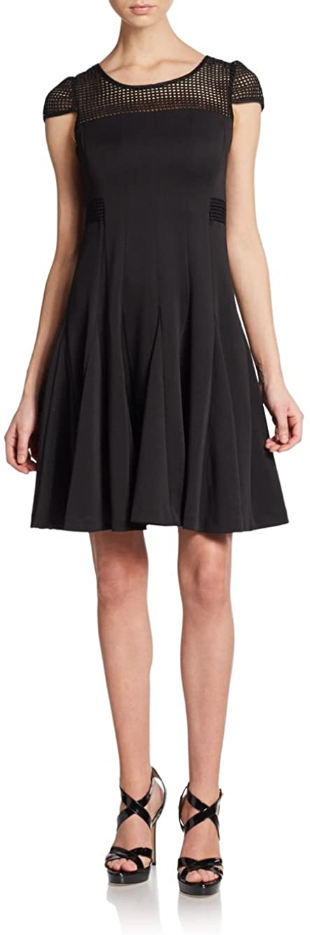 Price:$94.00    Betsey Johnson Lattice Illusion Dress, Black, 6  Clothing