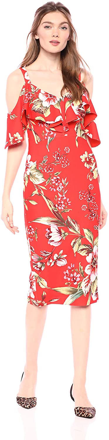 Price:$110.98 RACHEL Rachel Roy Women's Printed Marcella Midi Dress at Amazon Women’s Clothing store