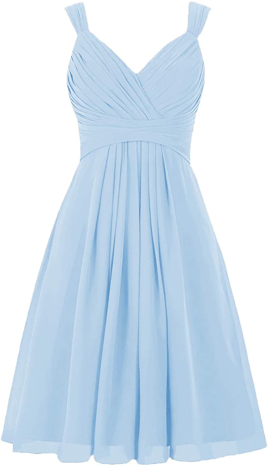 Price:$54.99    Dresspic Women's Bridesmaid Dress Empire Waist Open Back Party Dress B002 2 Light Sky Blue  Clothing