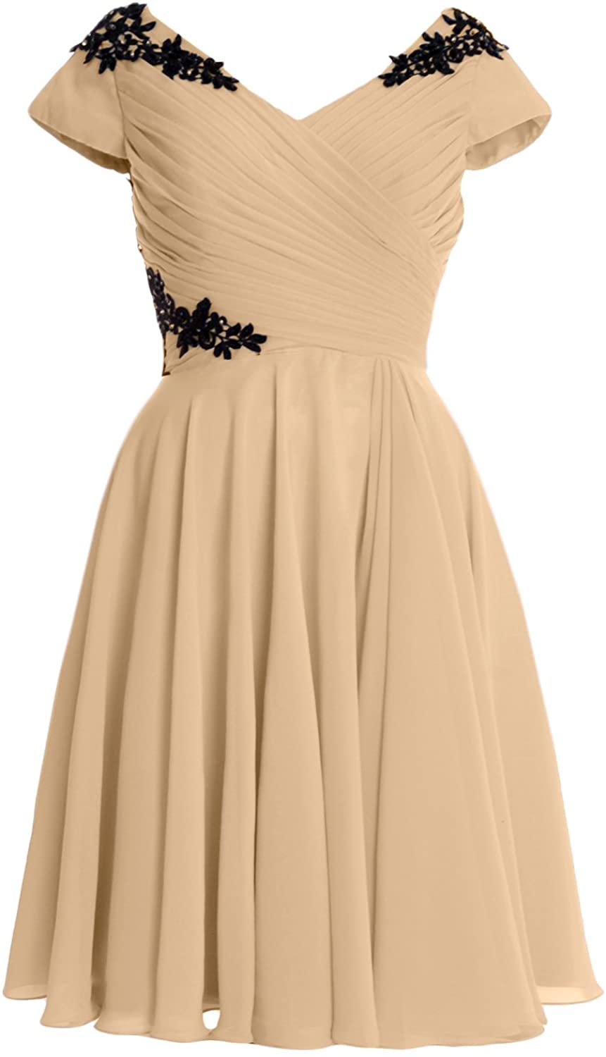 Price:$109.00    MACloth Women Mother of Bride Groom Dresses Cap Sleeve Short Bridesmaid MB MOH  Clothing