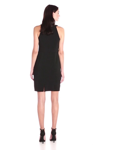 Price:$54.49    Laundry by Shelli Segal Women's Embellished Neck Cut Away Crepe Cocktail Dress, Black, 12  Clothing