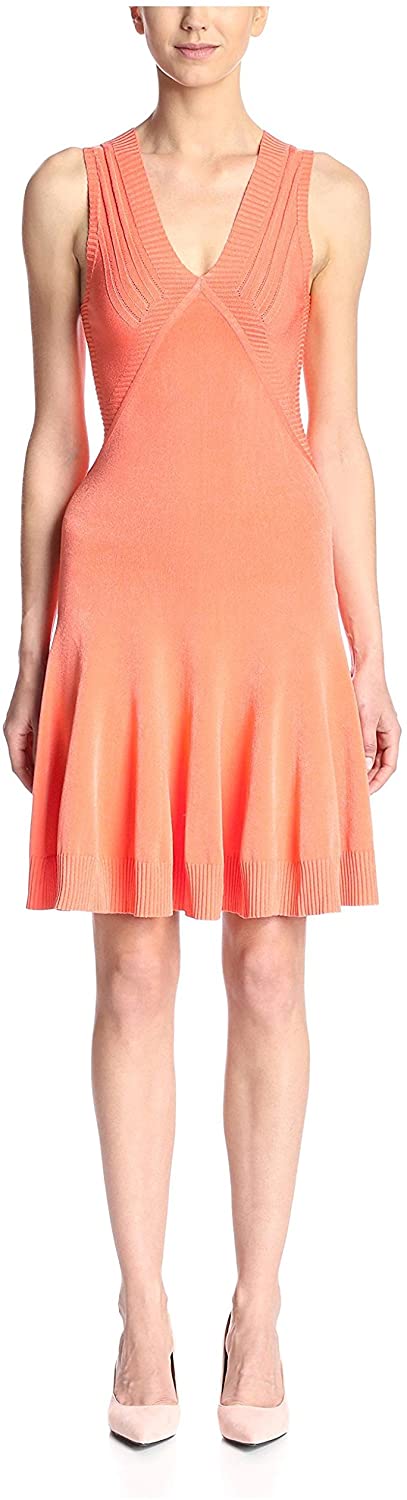 Price:$134.57    Christian Siriano Women's Knit Circle Dress, Orange, 6  Clothing