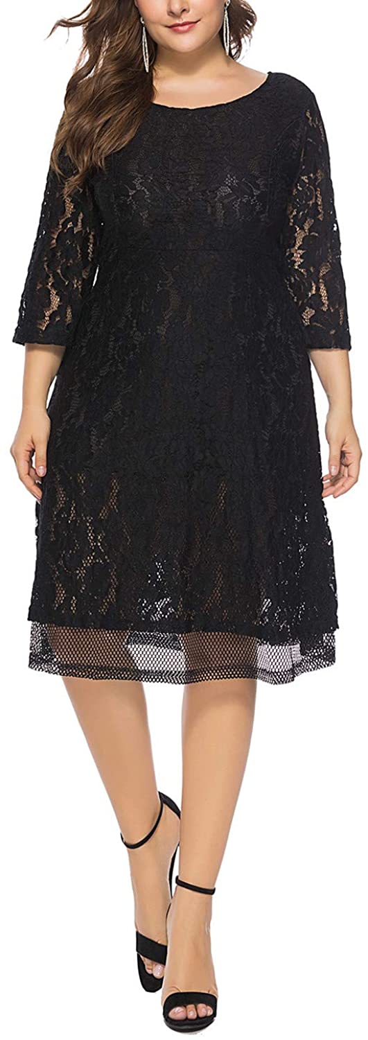 Price:$30.99 Just For Plus Women's Full Lace Plus Size Back Deep V Midi Wedding Evening Dress Slim Fit at Amazon Women’s Clothing store