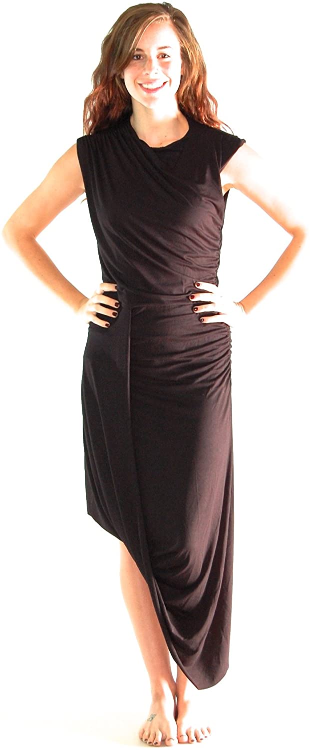 Price:$0.00 Karen Klein Asymmetrical Black Ruched Jersey Dress at Amazon Women’s Clothing store