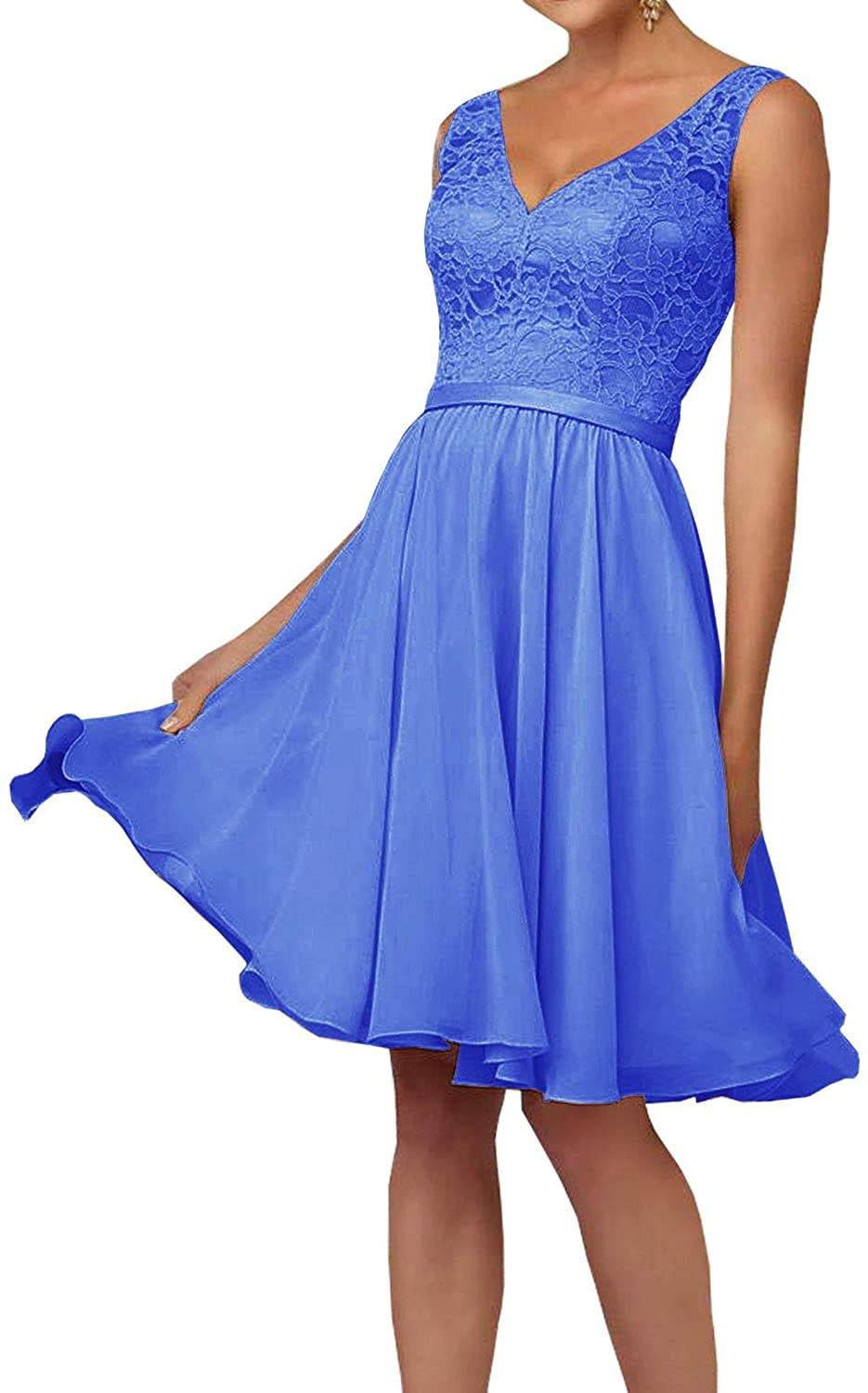 Price:$55.00    Beiqian Womens Short Bridesmaid Dress V Neck Homecoming Prom Party Gown  Clothing