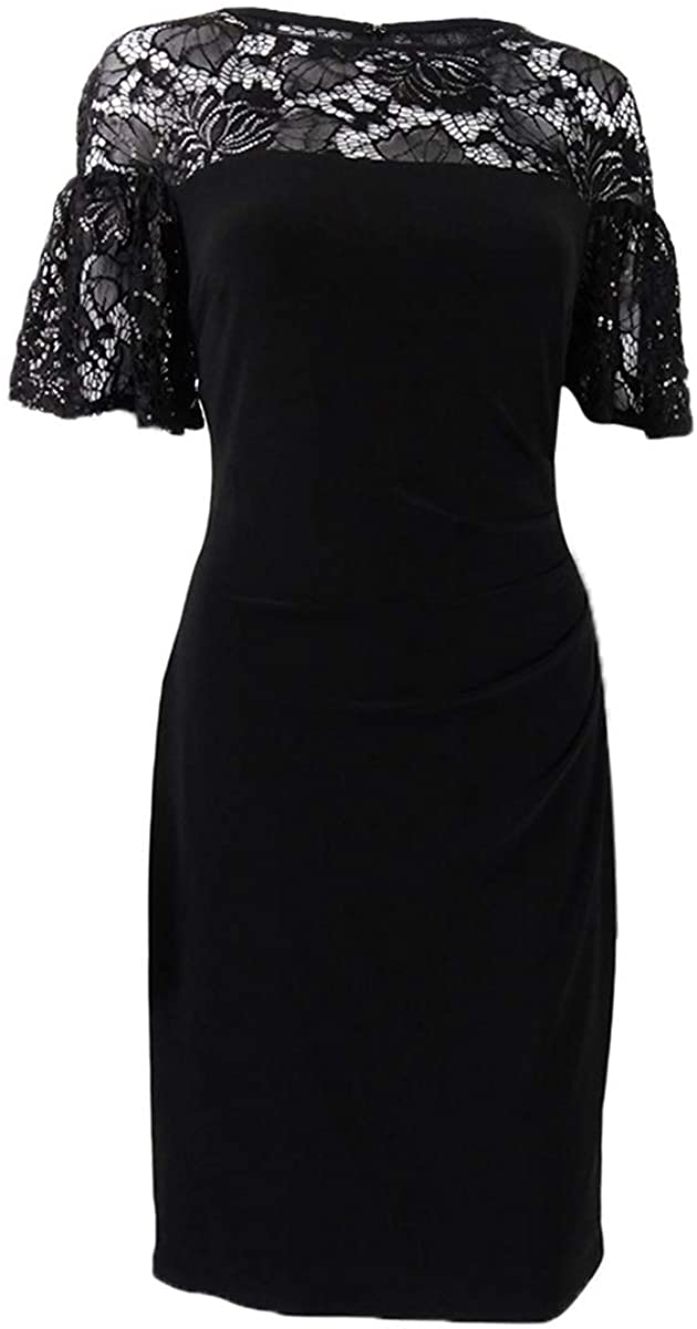 Price:$69.98    Lauren by Ralph Lauren Women's Sequin-Trim Dress (6, Black)  Clothing