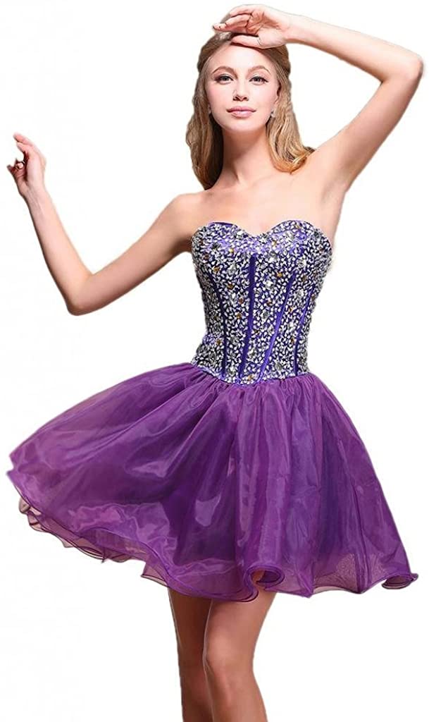 Price:$107.99    Aurora Bridal Women's Organza 2018 Homecoming Prom Party Cocktail Dresses Short AB180  Clothing