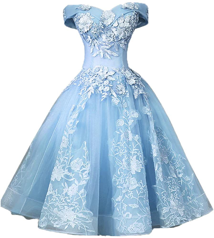 Price:$99.90    EieenDor Lace Appliques Short Quinceanera Dresses Blue Knee Length Formal Cocktail Homecoming Dresses US12  Clothing