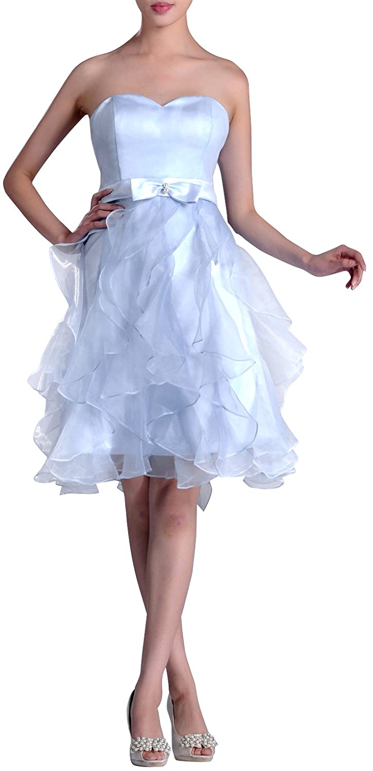 Price:$49.90    99Gown Formal Dresses for Women Evening Organza Prom Cocktail A line Bridesmaid Dress Short  Clothing
