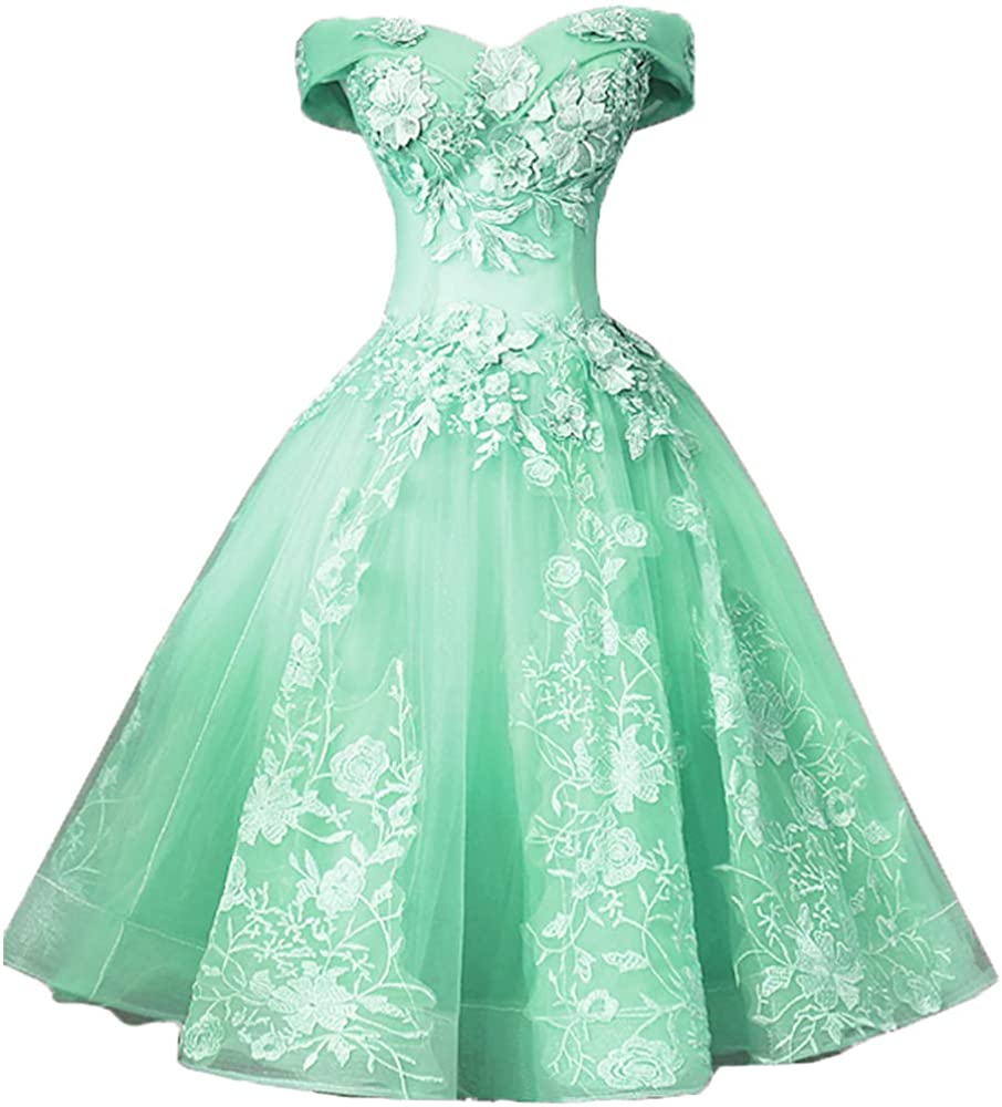 Price:$89.90    EieenDor Lace Appliques Short Quinceanera Dresses Mint Green Knee Length Formal Cocktail Homecoming Dresses US8  Clothing