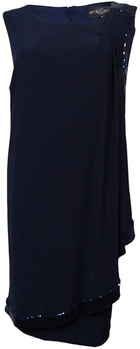 Price:$19.95 Betsy & Adam Women's Sequin Trim Draped Jersey Dress at Amazon Women’s Clothing store