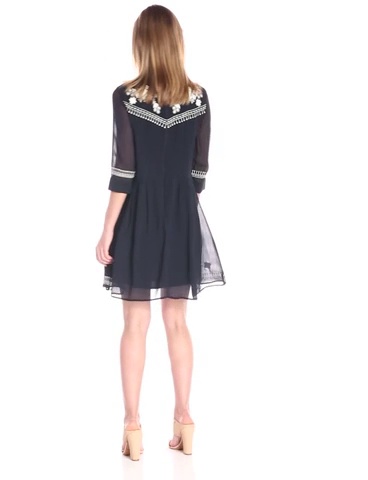 Price:$0.00    French Connection Women's Kiko Stitch Dress  Clothing