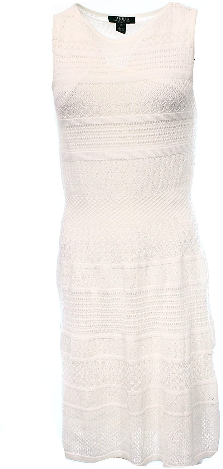 Price:$69.99    Ralph Lauren Lauren Sleeveless Textured Sweater Dress, Whisper White  Clothing