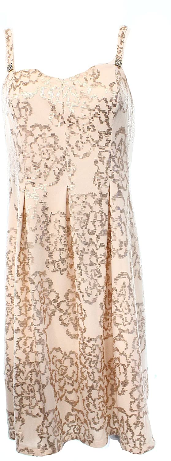 Price:$46.50    Nine West Womens Mesh Sequined Cocktail Dress Pink 4  Clothing