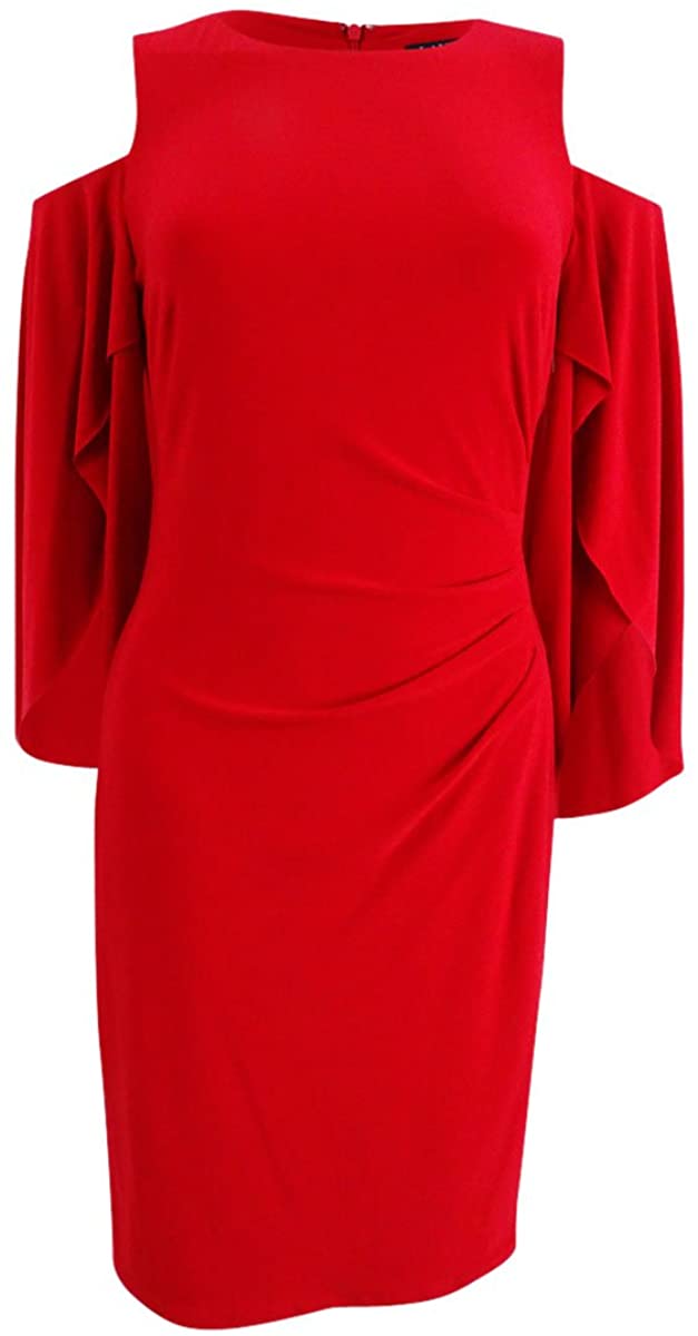 Price:$37.99 Lauren by Ralph Lauren Women's Cold-Shoulder Jersey Dress at Amazon Women’s Clothing store