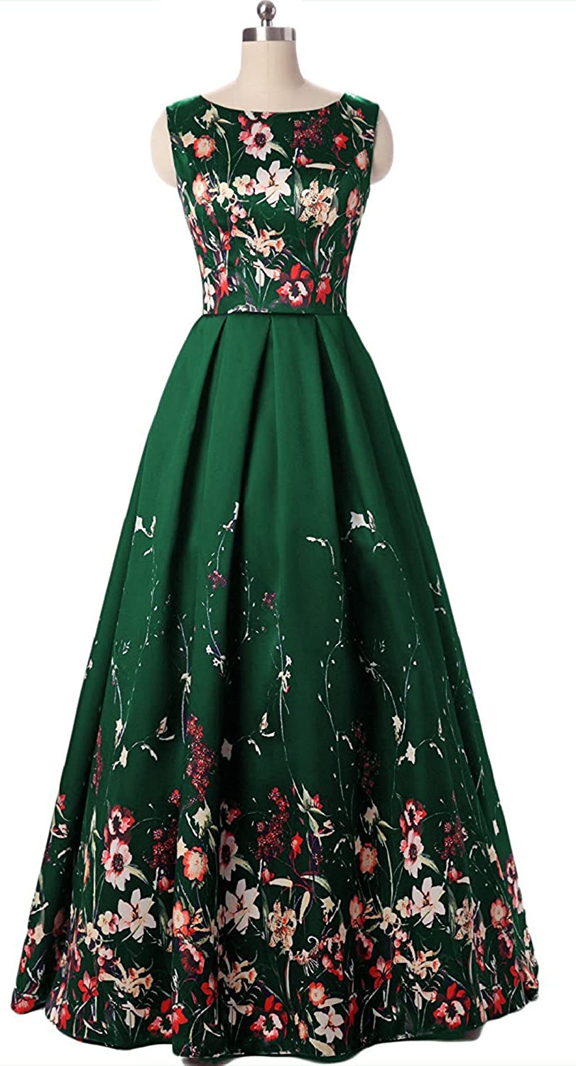 Price:$59.99 Women's Long Floral Printed Evening Prom Dresses A line Sleeveless Formal Party Gown NOPM05 at Amazon Women’s Clothing store