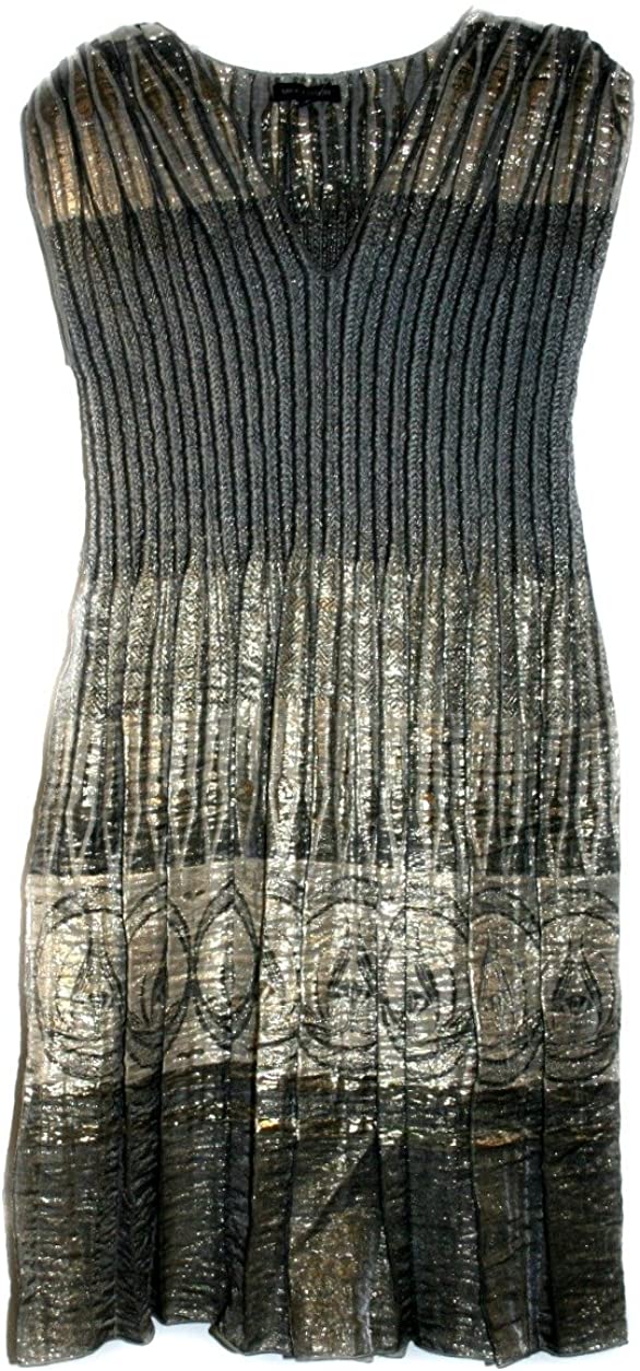 Price:$53.99    Max Edition Women's Knee-Length Dress Grey/Gold/Metallic Color (Size  M)  Clothing