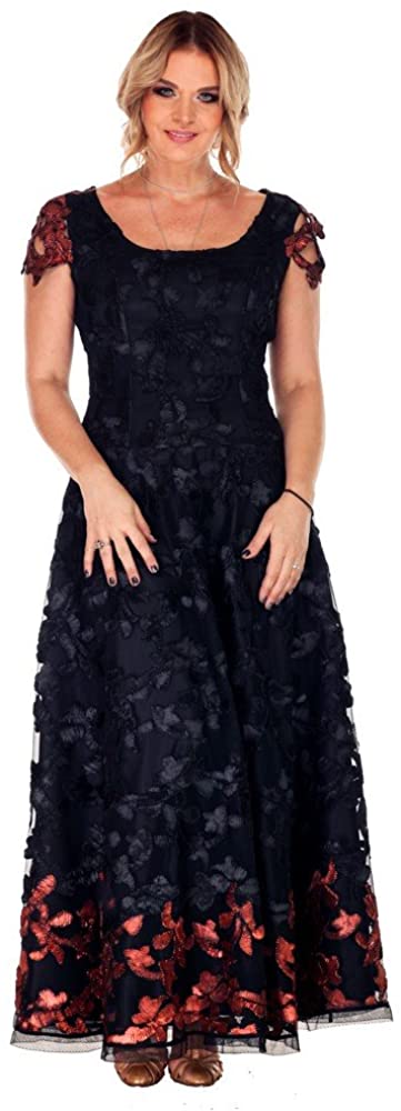 Price:$0.00    Liza Panait Hand Painted Lace Dress  Clothing