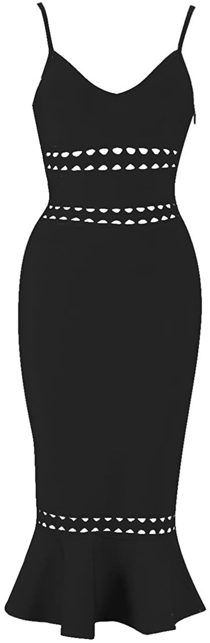Price:$59.00 whoinshop Women 's Sleeveless V Neck Bandage Cocktail Party Mermaid Dress with Knee Length at Amazon Women’s Clothing store