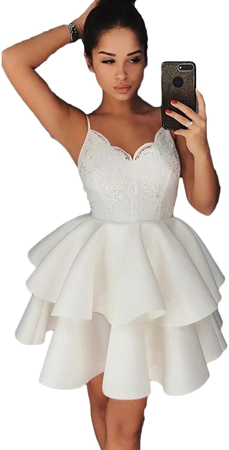 Price:$74.99 YIRENWANSHA 2018 Sexy Lace Wedding Dress Mini Short Party Gown Spaghetti Strap Bridal Dress YZ41 at Amazon Women’s Clothing store