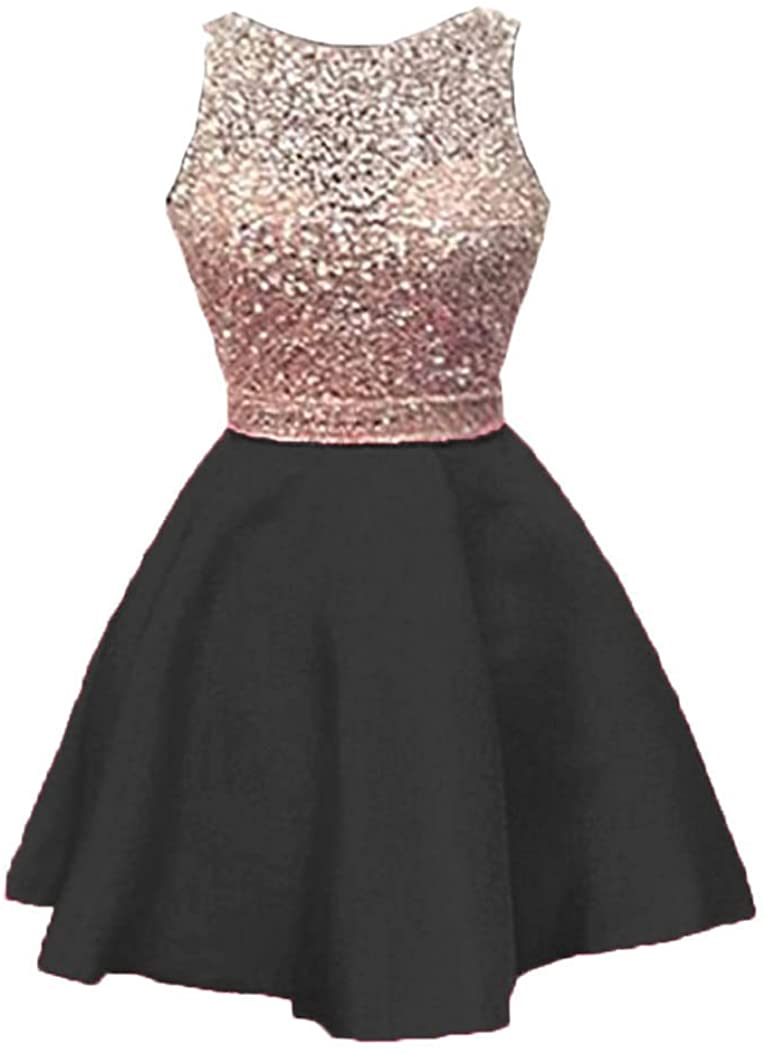 Price:$0.00 Graceprom Women's Sparkly Short Homecoming Dress 2018 Hot Pink Beaded 8th Grade Prom Dresses at Amazon Women’s Clothing store