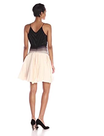 Price:$553.23    Halston Heritage Women's Sl V Neck Ombre Dresss W Engineered Strips  Clothing