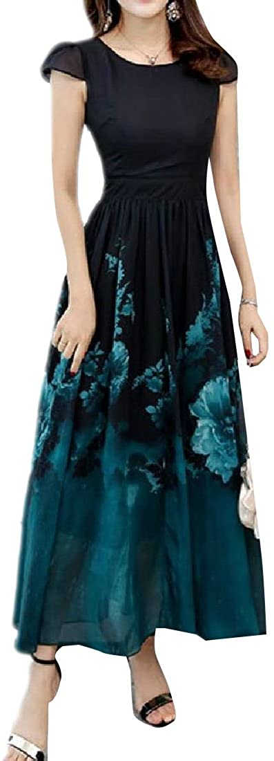 Price:$20.97    MLG Womens Fit Big Pendulum Plus Size Floral Pattern Bechwear Long Dress Green 2XL  Clothing