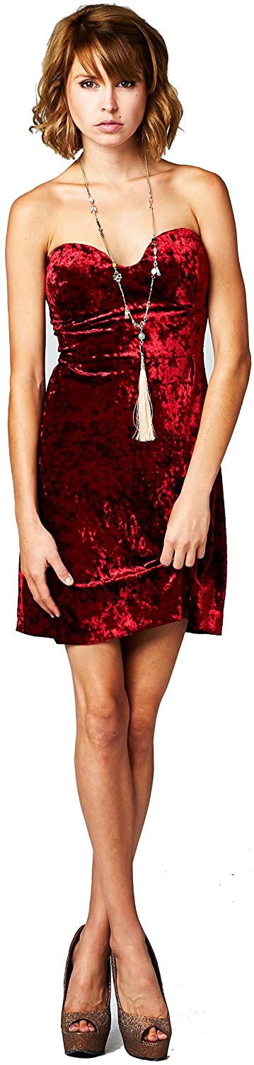 Price:$0.00 I.Madeline Women's Luxury Burgundy Velvet Mini Dress for Special Occasion at Amazon Women’s Clothing store