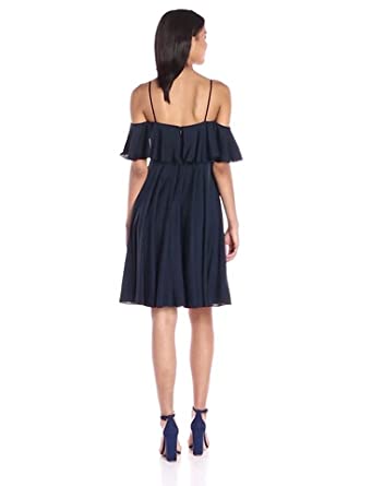 Price:$368.56    MILLY Women's Stretch Silk Crepe Emmaline Dress, Navy, 2  Clothing