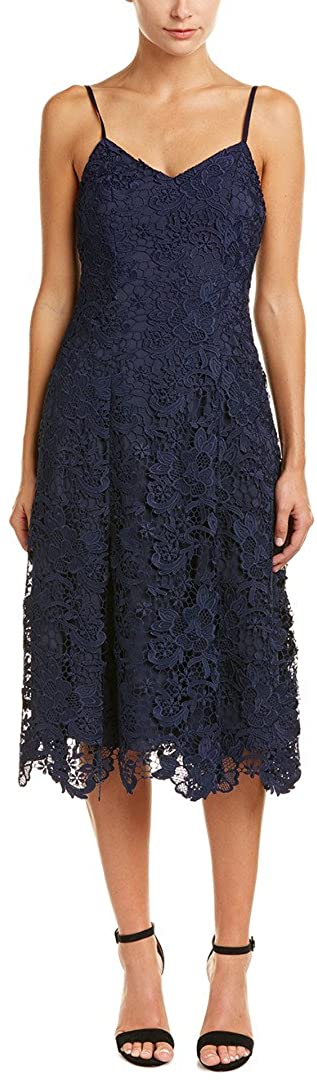 Price:$0.00 Alice + Olivia Naomi Spaghetti Strap Lace Dress, Sapphire (4) at Amazon Women’s Clothing store