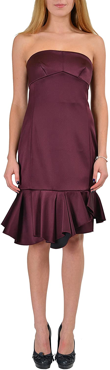 Price:$199.99    Viktor & Rolf Burgundy Off-Sleeves Women's Sheath Dress US S IT 40  Clothing