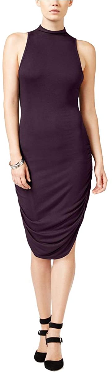 Price:$17.98    CHELSEA SKY Womens Ruched Mock Neck Tank Dress Purple L  Clothing