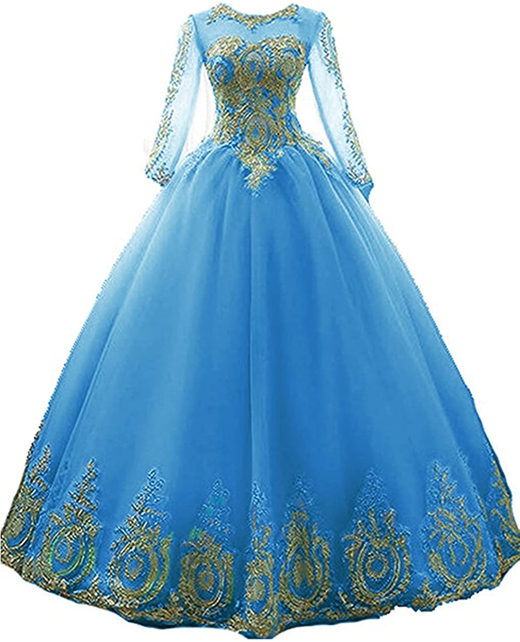 Price:$65.99 inmagicdress Women's Ball Gowns Gold Lace Appplique Dress at Amazon Women’s Clothing store