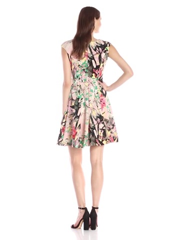 Price:$62.10    Jax Women's Floral-Print Scuba Fit-and-Flare Dress  Clothing