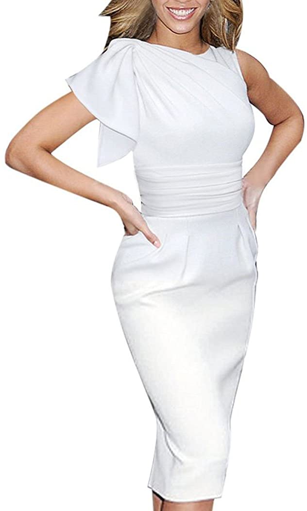 Price:$20.99    Leezeshaw Women's Celebrity Elegant Ruched Wear to Work Party Prom Bodycon Dress  Clothing