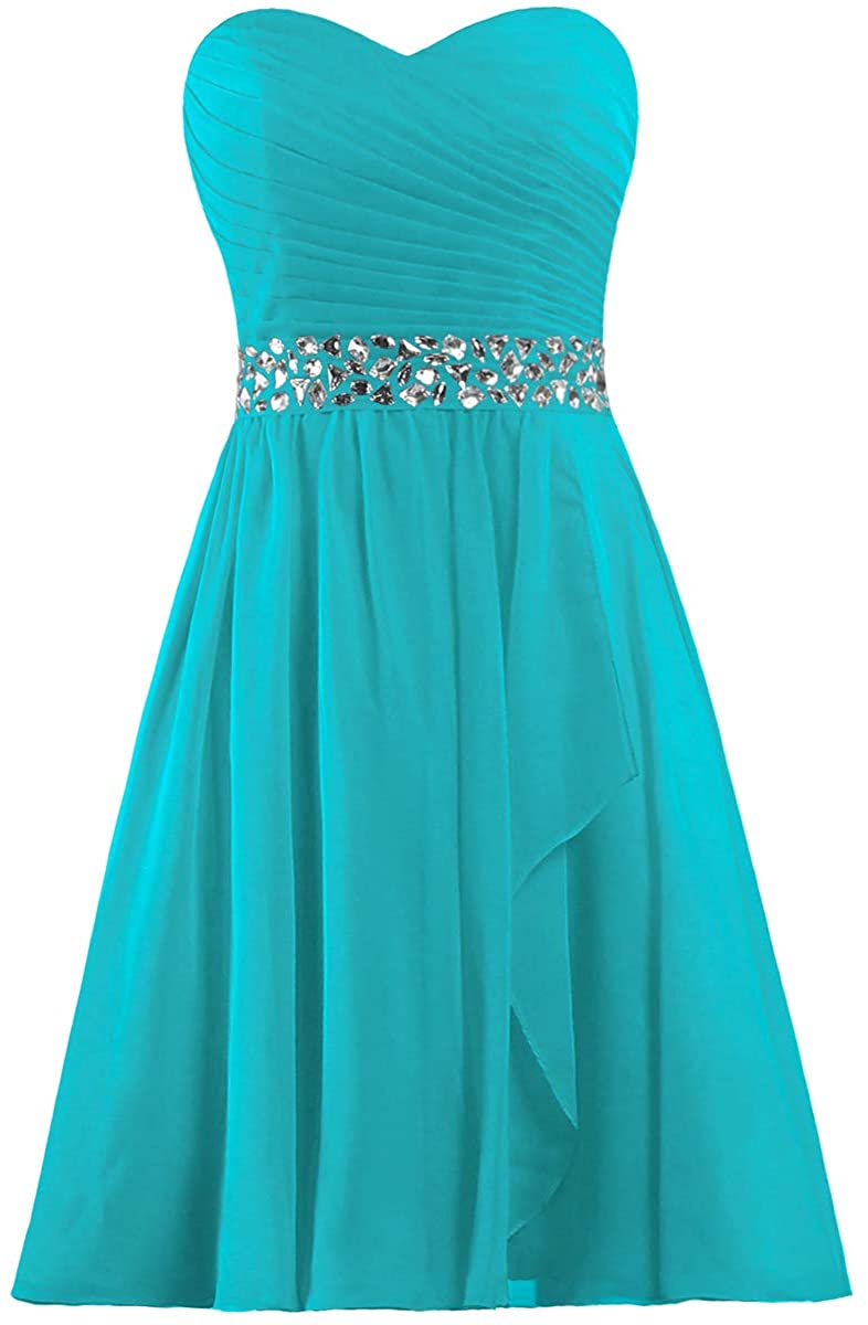 Price:$29.99    ANTS Women's Strapless Crystal Chiffon Cocktail Dress Short Party Gown  Clothing