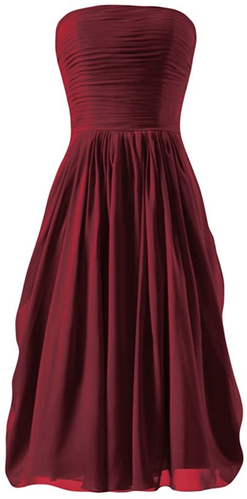 Price:$87.00    DaisyFormals Short Strapless Chiffon Bridesmaids Dress Prom Dress (BM10825)  Clothing