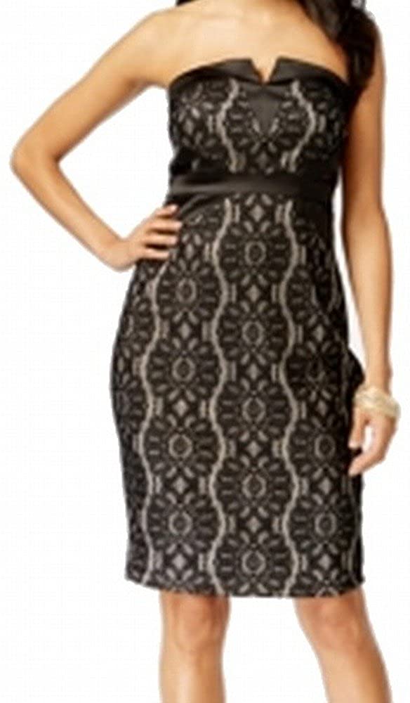 Price:$23.74    Thalia Sodi Embellished Lace Strapless Dress Size 12 Black  Clothing