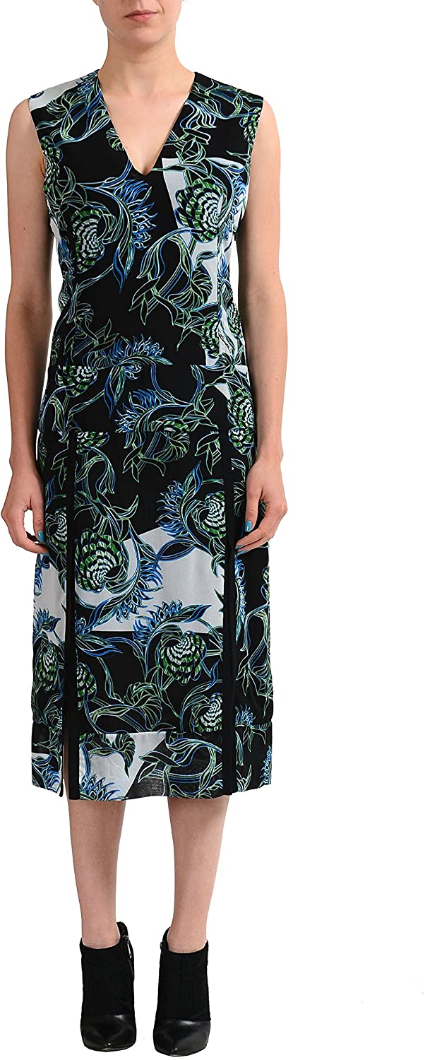 Price:$179.99    Just Cavalli 100% Silk Multi-Color Sleeveless Women's Sheath Dress US S IT 40  Clothing