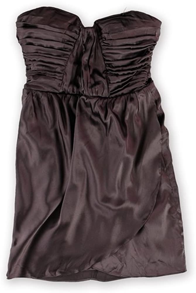 Price:$55.91    bebe Womens Charmed Silk Strapless Dress, Brown, X-Small  Clothing