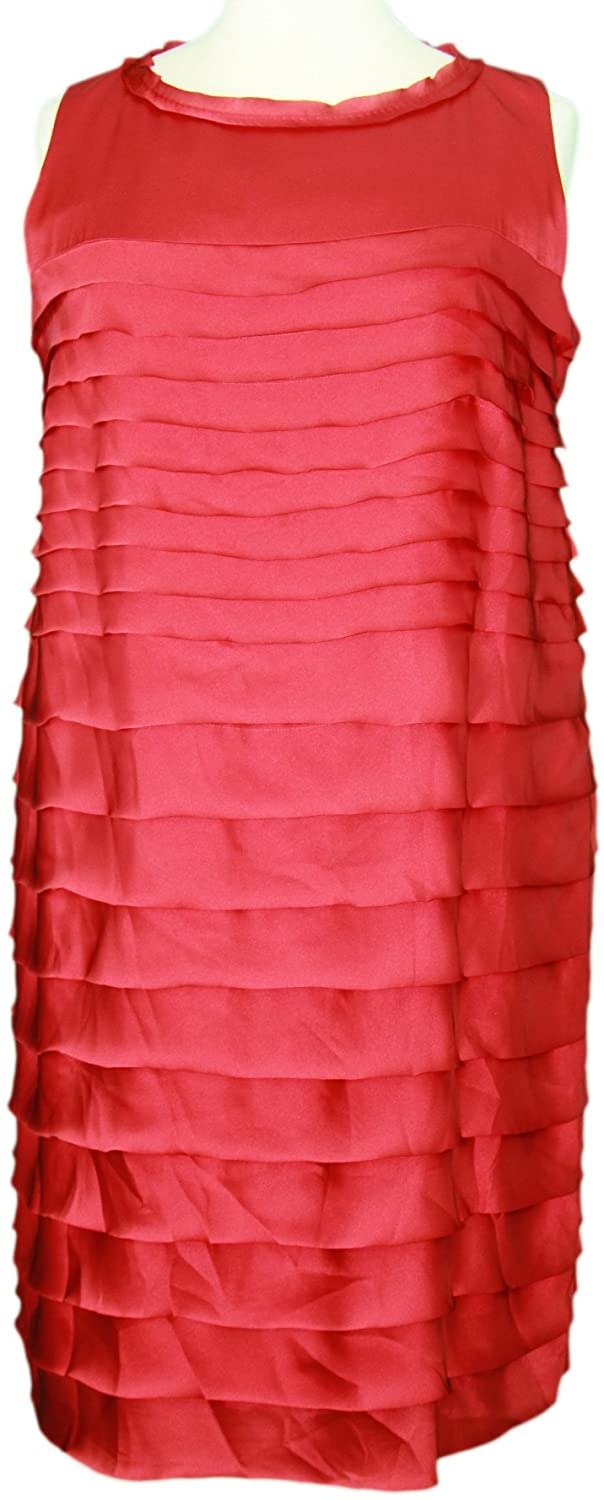 Price:$67.42 Marina Rinaldi by MaxMara Incarto Red Sleeveless Tiered Dress 14W / 23 at Amazon Women’s Clothing store