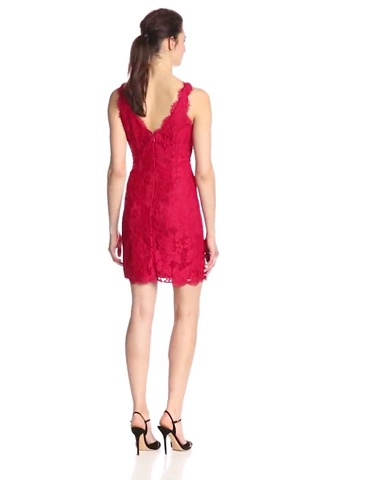Price:$19.97    Adrianna Papell Women's Sleeveless Double V-Neck Floral Lace Cocktail Dress, Blush  Clothing