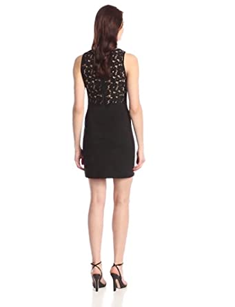 Price:$79.00    BB Dakota Women's Simi Lace Trim Ponte Dress, Black, Medium  Clothing